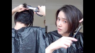 [Eng sub] 自己剪短发cut your own hair短发再剪短