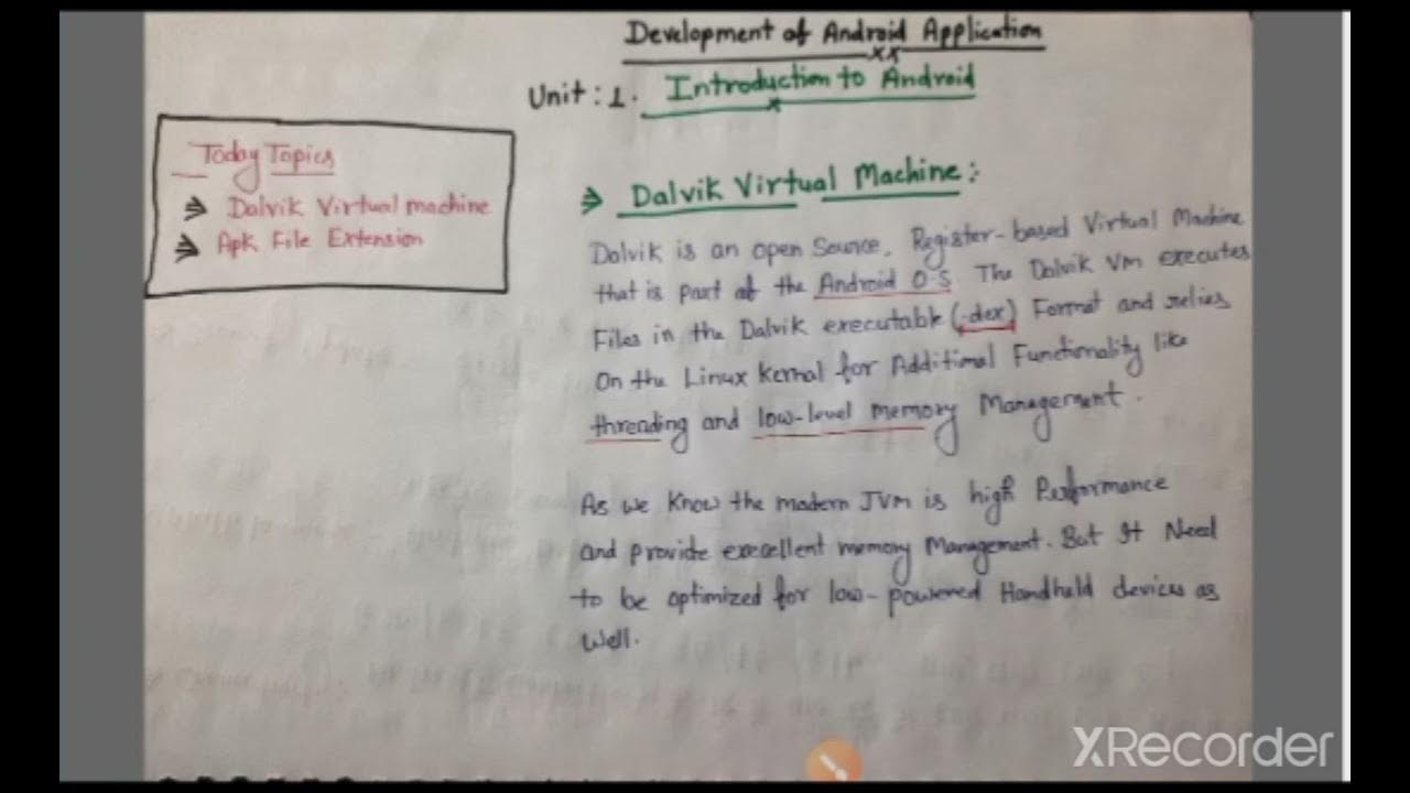 Dalvik virtual machine lec no -3 (Development of android application