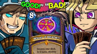 Magic & Yugioh Player Tries To Guess Which HS Card is Better