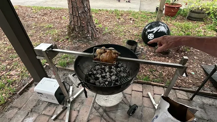 VEVOR BBQ Rotisserie Grill Kit cooking 5lb Chicken Demo