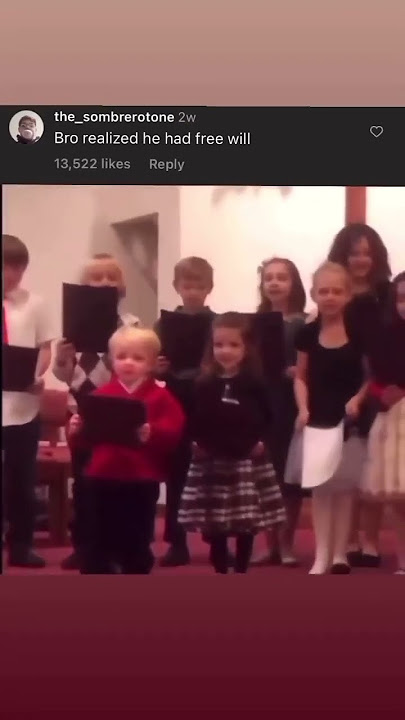 A kid yells in the church choir