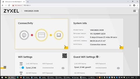 Web admin interface of the Zyxel VMG8825-B50B router.