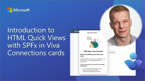 Introduction to HTML Quick Views with SPFx in Viva Connections cards