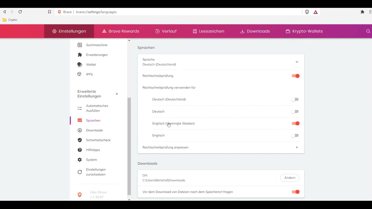 How to change the language of Brave browser - YouTube