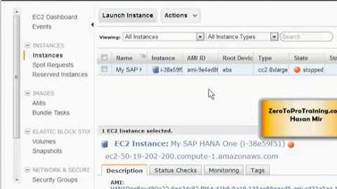Accessing SAP HANA on AWS Tutorial 8: Managing SAP HANA One Instance