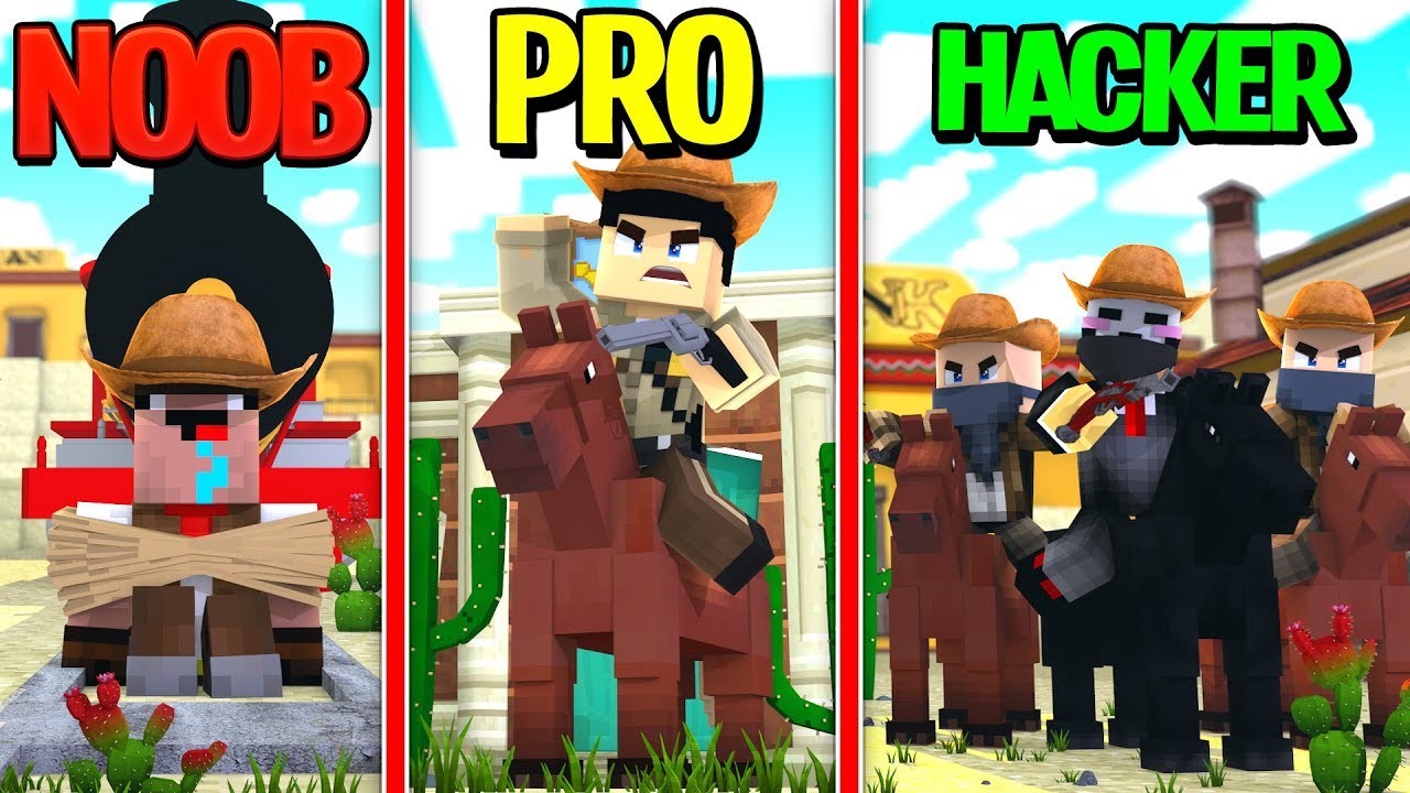 Minecraft Wild West Cowboys Noob Vs Pro Vs Hacker - wild wild west roleplay roblox