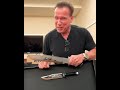 Arnold schwarzenegger congratulates sylvester stallone on his new rambo movie this is a knife 