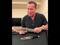 Arnold Schwarzenegger Congratulates Sylvester Stallone On His New Rambo Movie This Is A Knife Arnold Schwarzenegger Congratulates Sylvester Stallone On His New Rambo Movie This Is A Knife