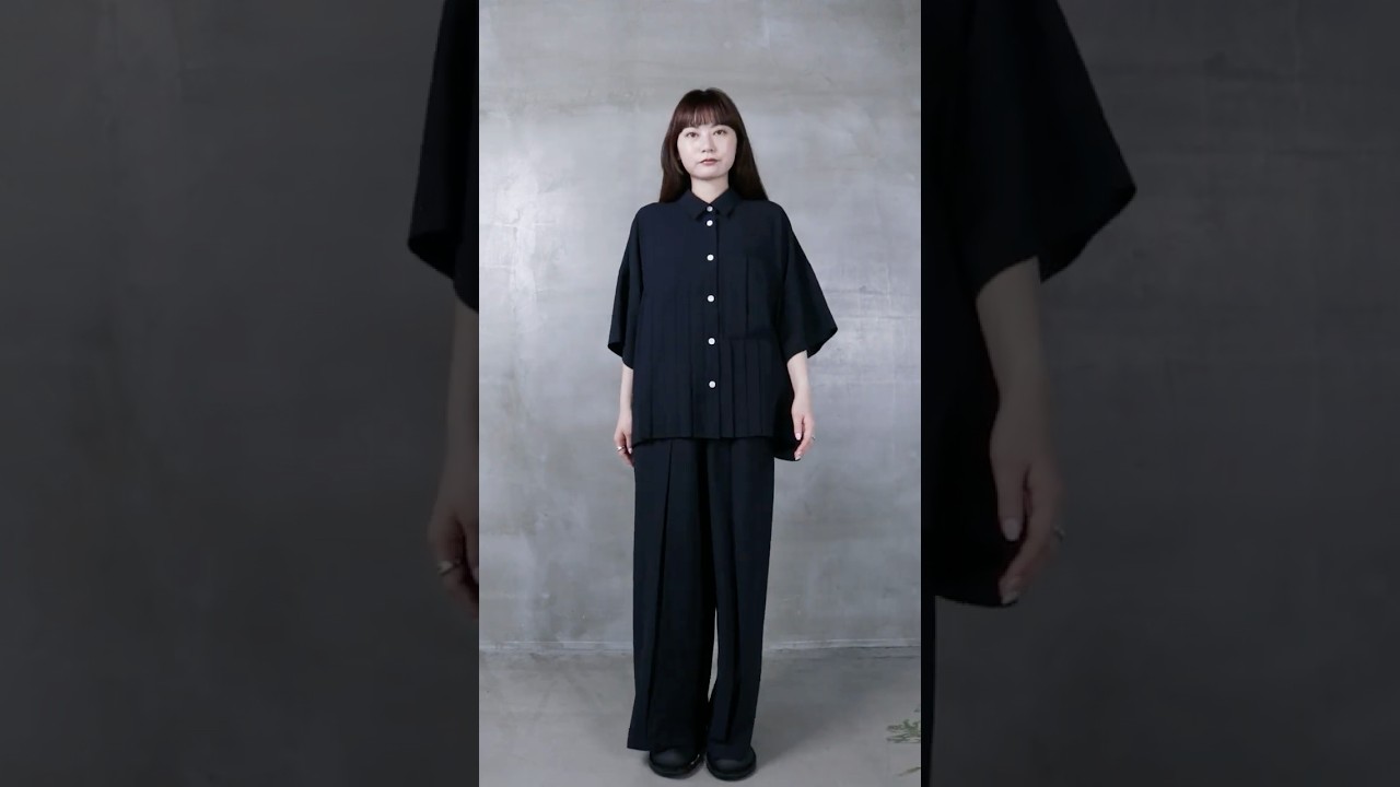 PLEATS WIDE BOX SHIRT｜38｜BLK｜SHIRTS AND BLOUSES｜ENFÖLD
