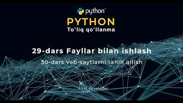 29-dars || Fayllar bilan ishlash || Python dasturlash tilida