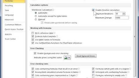 Change the Number of Times Excel Iterates a Formula - Excel 2010