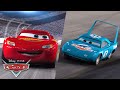 Lightning McQueen And Strip The King Weathers Compete For The Piston Cup Pixar Cars Disneyjr