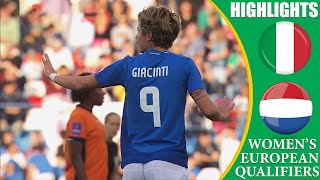 Italy vs Netherlands || HIGHLIGHTS || Women's Euro 2025 Qualifiers