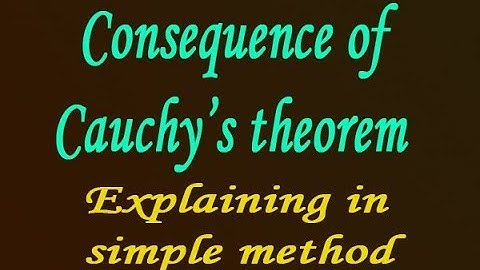 Consequence of  Cauchy