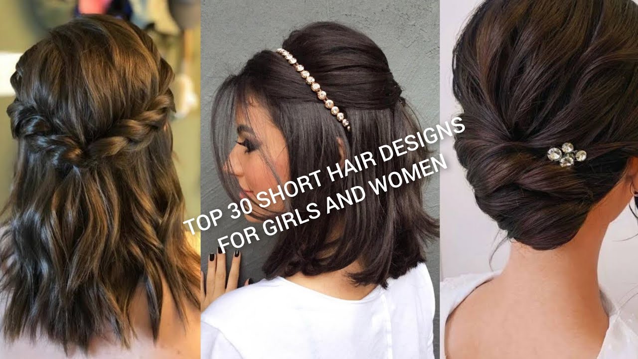 Top 30short hair stayledesign for#bridal#woman#Girls#simple hairstyles#Mehandi#haldi#easy  hairstyle - YouTube