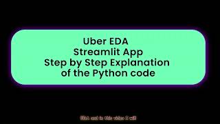 Python Streamlit App ☑️ Learn how to create this  Interactive dashboard ⭐️ Uber Data ⭐️ Video 2 of 2