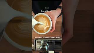 Day 2: Ripple Heart, Again ☕ Better Symmetry #shorts  #latteart  #barista  #koreancafe