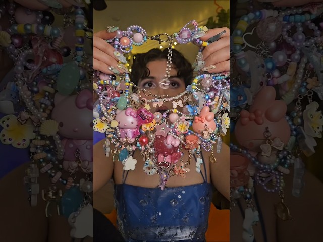 ASMR Final Boss of Necklaces 🌺 #asmr #statementjewelry #hellokitty