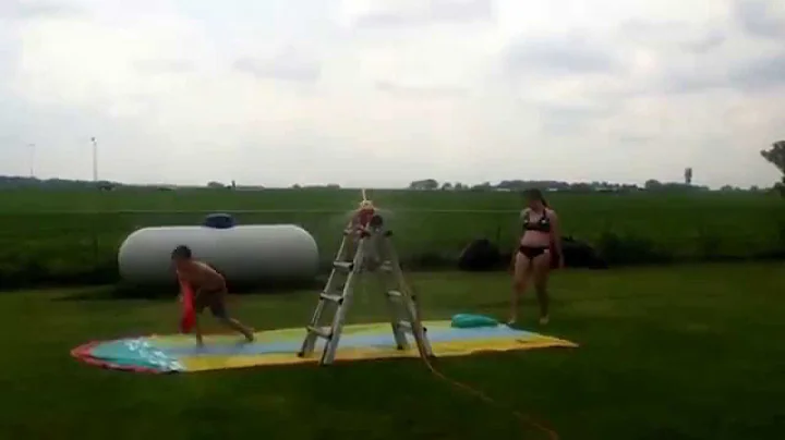 Rigged up slip-n-slide