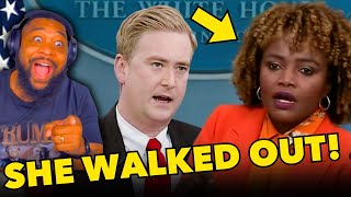 Karine Jean Pierre RAGE QUITS After Peter Doocy CHECKS HER For Calling Trump A "THREAT"
