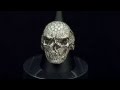 フルスカルヘッドリング　ホワイトゴールド＆ダイアモンド　Full skull head ring White Gold & Diamond