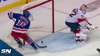 Rangers' Vincent Trochek Scores Off Beauty Feed From Adam Fox And Wild Scrum Breaks Out