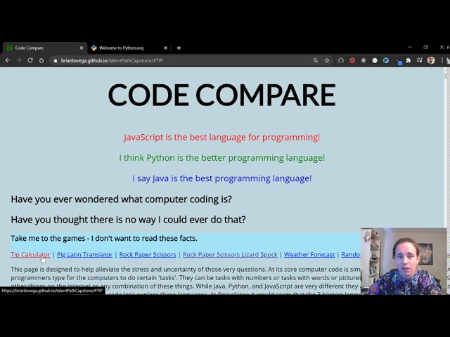 Code Compare _-_ Python Tip Calculator Demo (part 4)