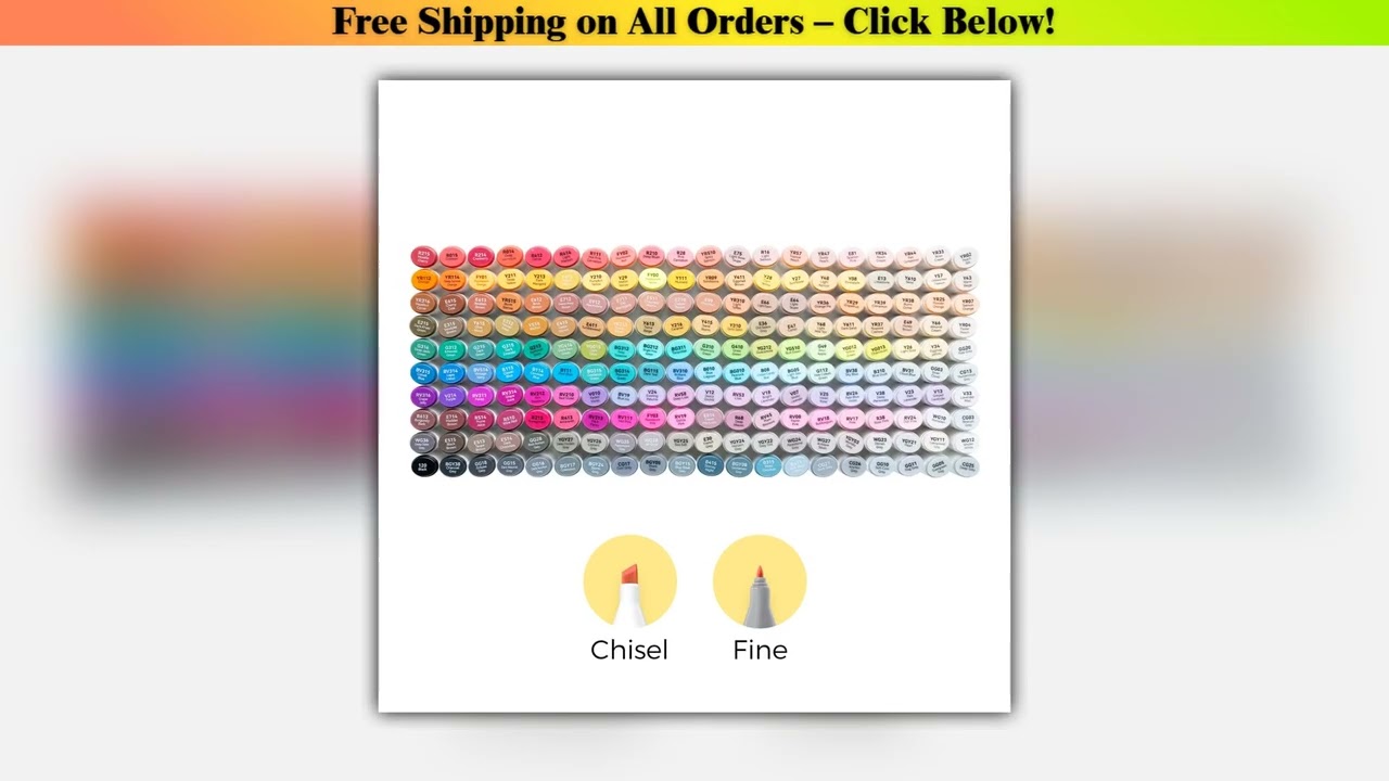 Ohuhu Oahu 200 Colors Marker Pen Set Alcohol Art Markers Dual Tips Felt Pen Sketching Drawing