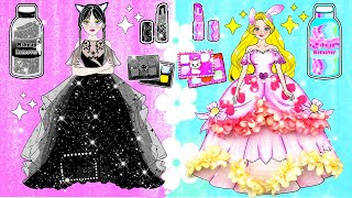 [paper diy] Black Wednesday vs Pink Rapunzel Beauty Contest | Rapunzel Compilation 놀이 종이