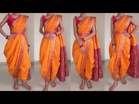 How To wear Peshwai nauvari saree draping | marathi style Saree Draping |  Zigzag saree. - YouTube