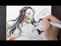 Real Time Drawing Kimetsu No Yaiba : Demon Slayer  | Nezuko Kamado 【鬼滅の刃/竈門禰豆子】