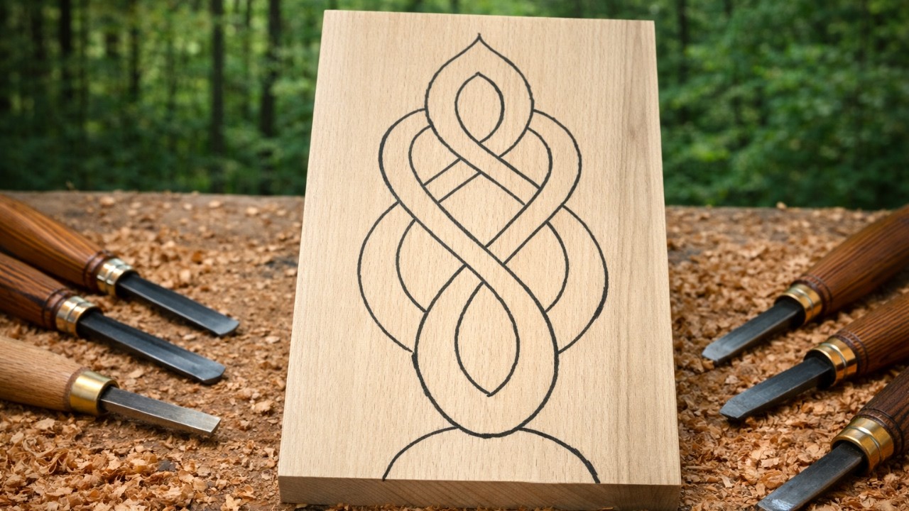 Hand Carving a Unique Wooden Design | Satisfying Woodworking Process