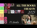 Tier ranking ALL the books I read in 2025