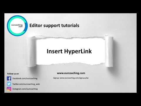 Insert Hyperlinks - Ourcoaching.com Editor tutorials