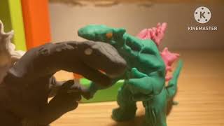 Godzilla 2000 vs gmk gojira epic battle #godzilla #stop motion 