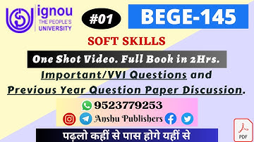 IGNOU BEGE-145 VVI/Important Questions For Exam. Full Book in 2 hr.Part-01.@shiksamattersignou #ignou