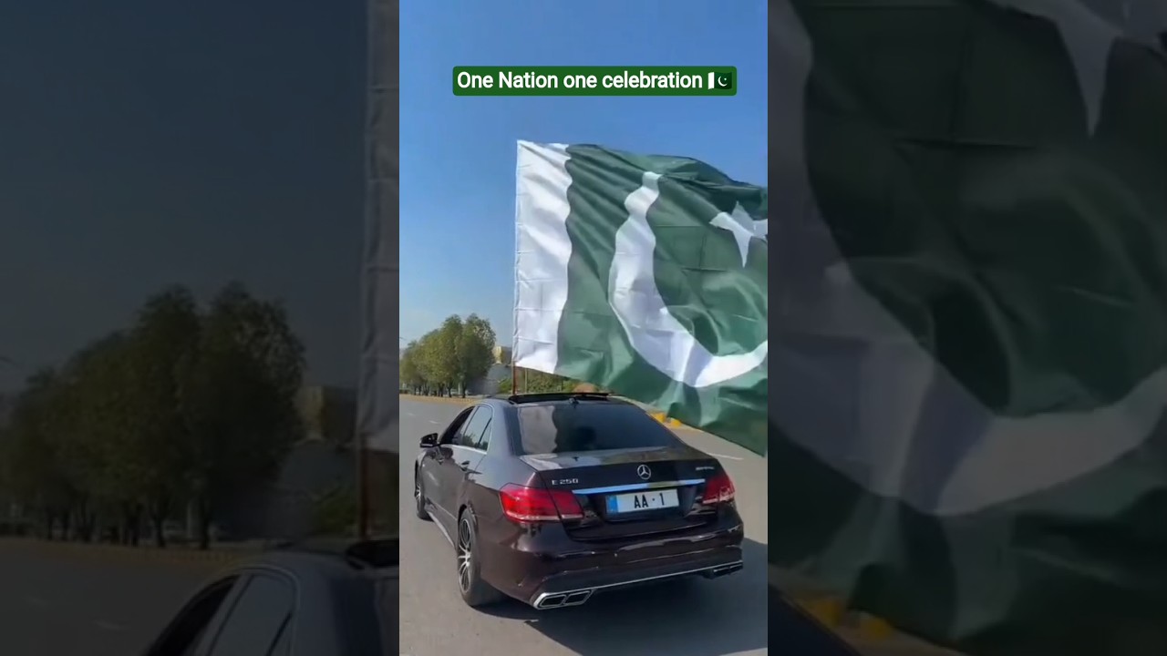 big Pakistani flag waving on Mercedes🇵🇰