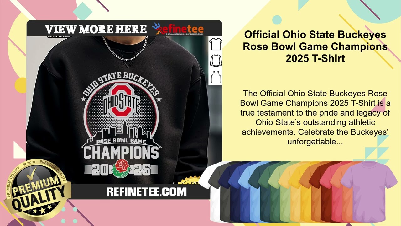 Official Ohio State Buckeyes Rose Bowl Game Champions 2025 T-Shirt