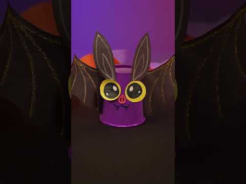 🦇 Pipistrelli e vampiri saltellanti 🎃 lavoretto #halloween  con bicchieri di carta #Crayola