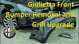 Alfa Romeo Giulietta Front Bumper and Grill Removal Upgrade and Replace