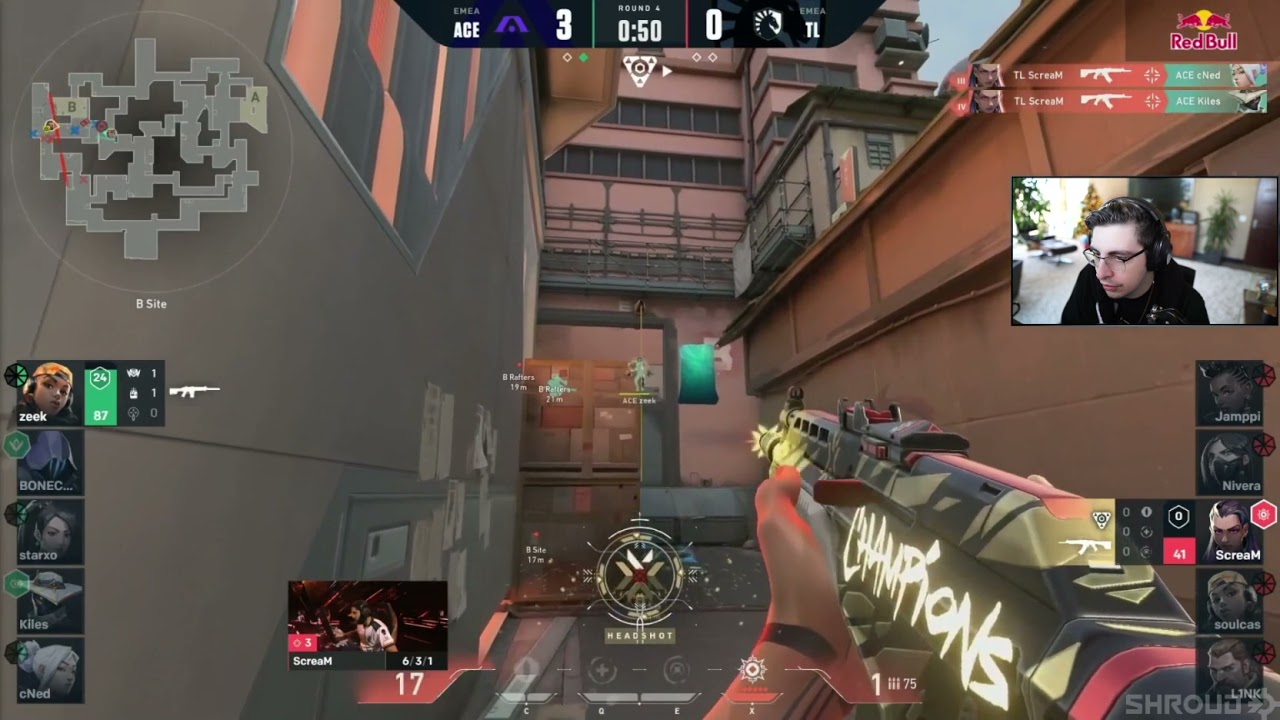 Scream crazy ace to bring liquid back in the game ft Shroud,Tarik | ACE vs TL vct