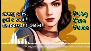 every cars, got a soul!! embrace them | pubg character Sara voice | pubg ringtone | Latest pubg 2020