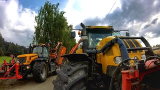 Steyr 6195 CVT + JCB 2155 am Gräben mulchen | [GoPro/Phantom]