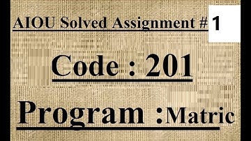 AIOU Code 201 Solved Assignment No 1 Spring 2025 | Baloch Academy