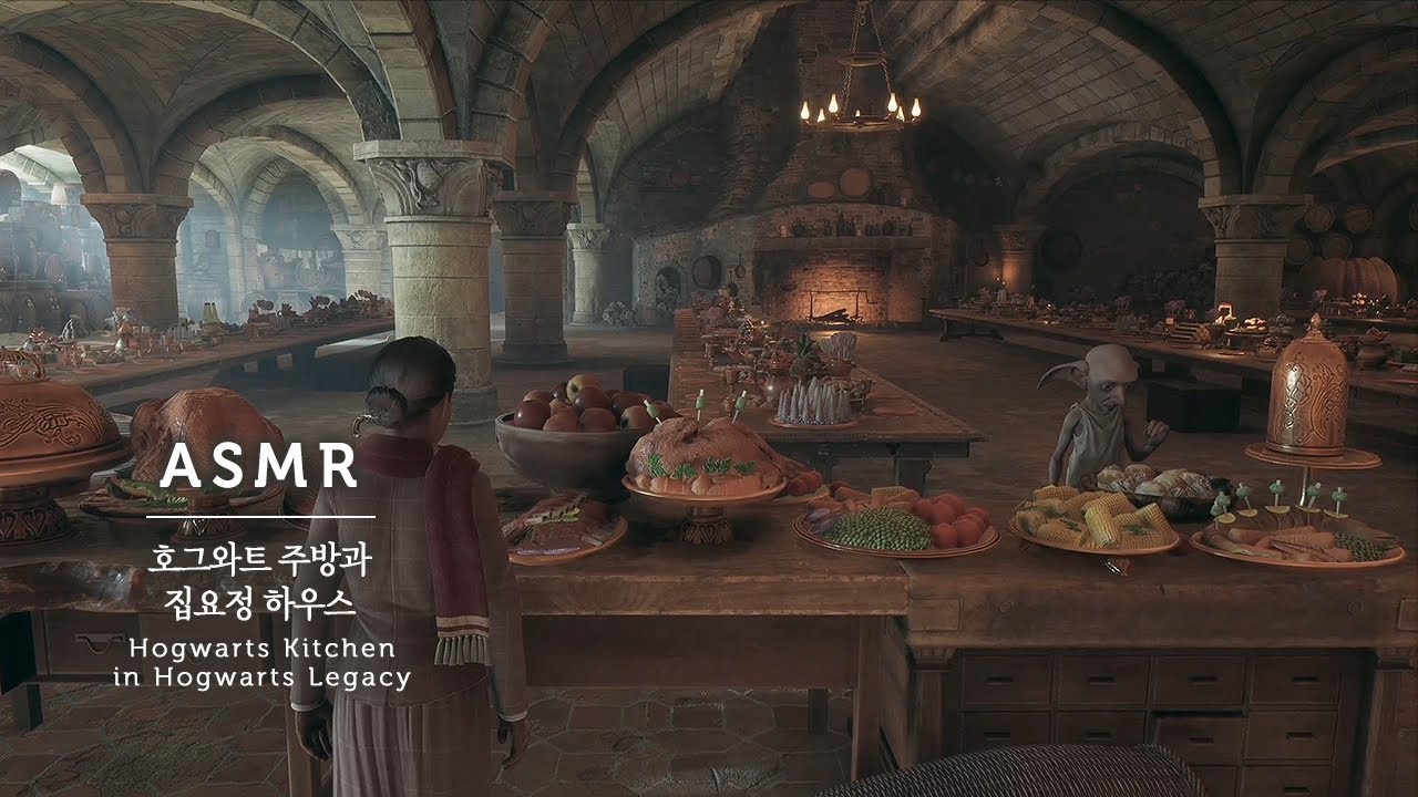 호그와트 주방의 비밀과 집요정 하우스 (소리 너무 좋아요) ASMR 호그와트 레거시 Hogwarts Kitchen