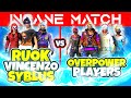 Vincenzo + Ruok + Syblus vs Overpowered players || Free Fire 4 Vs 4 Insane Fight B/w Legends