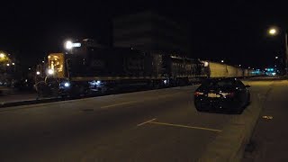 [CSX] F736-30 Street running action at night [CSXT RD slug 2229]