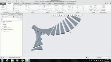 Creo 5.0 Tutorial - Spiral Staircase - Without using Helix Sweep - Only using Extrude feature