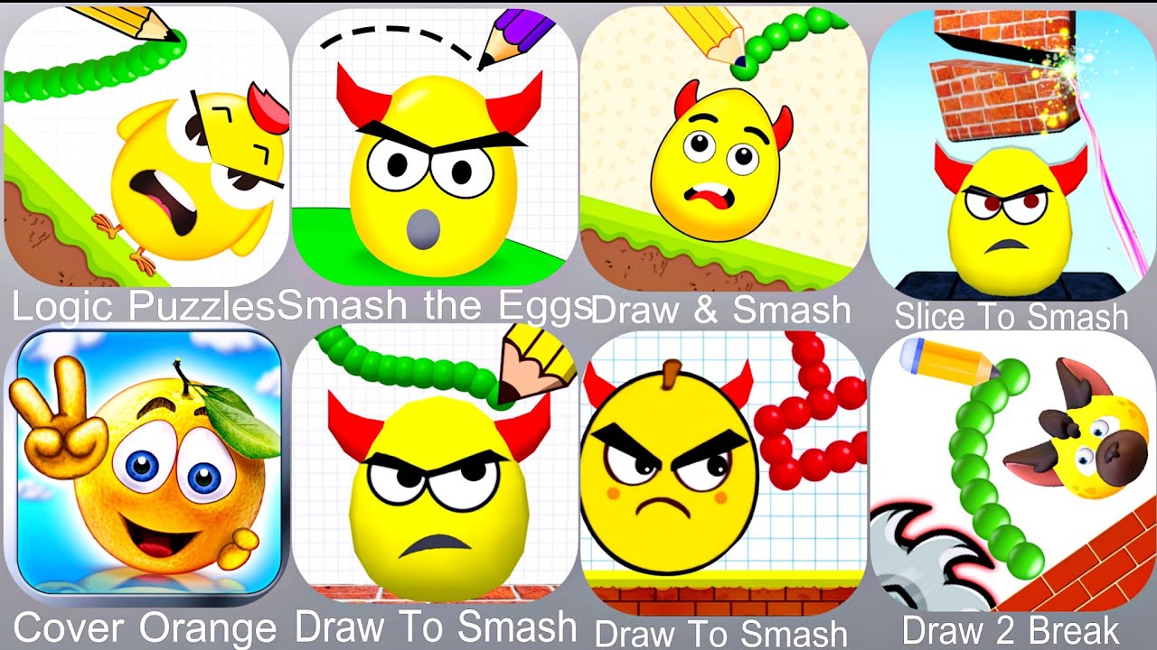 Logic Puzzles,Smash the Eggs,Draw & Smash,Slice To Smash,CoverOrange,Draw To Smash,Draw 2 Break