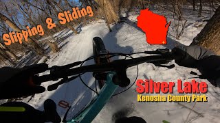 Slipping & Sliding On Icy Trails | Mountain Biking Silver Lake Park Kenosha County Wisconsin